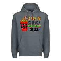 Rock I Run On Coffee & Christmas Cheer Premium Hoodie - CowhideDigitalArt