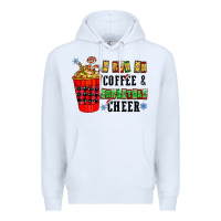 White I Run On Coffee & Christmas Cheer Premium Hoodie - CowhideDigitalArt