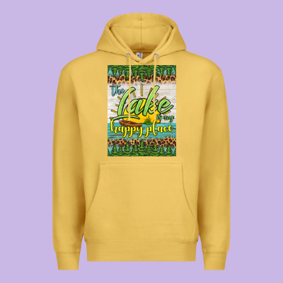 The Lake Is My Happy Place Air Freshener Premium Hoodie Designed By Hra Design Shop