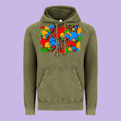Autism Heart Background Vintage Hoodie Designed By Adodesignshop