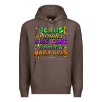Coffee beads parades king cake crawfish mardi gras Premium Hoodie - FaDigitalArtStudio