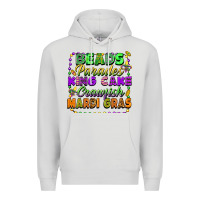 Dove Grey beads parades king cake crawfish mardi gras Premium Hoodie - FaDigitalArtStudio