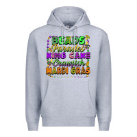 Heather Grey beads parades king cake crawfish mardi gras Premium Hoodie - FaDigitalArtStudio