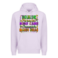 Lilac beads parades king cake crawfish mardi gras Premium Hoodie - FaDigitalArtStudio