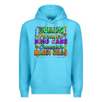 Ocean Blue beads parades king cake crawfish mardi gras Premium Hoodie - FaDigitalArtStudio