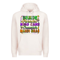 Pale Pink beads parades king cake crawfish mardi gras Premium Hoodie - FaDigitalArtStudio