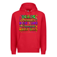 Red beads parades king cake crawfish mardi gras Premium Hoodie - FaDigitalArtStudio