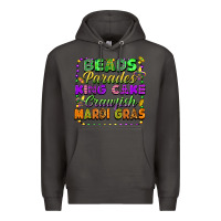 Smoke beads parades king cake crawfish mardi gras Premium Hoodie - FaDigitalArtStudio