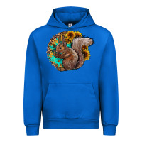 Cobalt western squirrel with sunflowers Urban Hoodie - CowhideDigitalArt