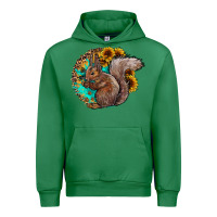 Emerald western squirrel with sunflowers Urban Hoodie - CowhideDigitalArt