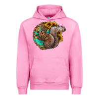 Fuchsia Pink western squirrel with sunflowers Urban Hoodie - CowhideDigitalArt