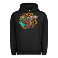 Pigment Black western squirrel with sunflowers Urban Hoodie - CowhideDigitalArt