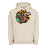 Pigment French Oak western squirrel with sunflowers Urban Hoodie - CowhideDigitalArt