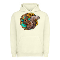 Pigment Pistachio western squirrel with sunflowers Urban Hoodie - CowhideDigitalArt