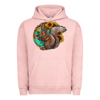 Pigment Salmon western squirrel with sunflowers Urban Hoodie - CowhideDigitalArt