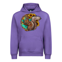 Tulip western squirrel with sunflowers Urban Hoodie - CowhideDigitalArt