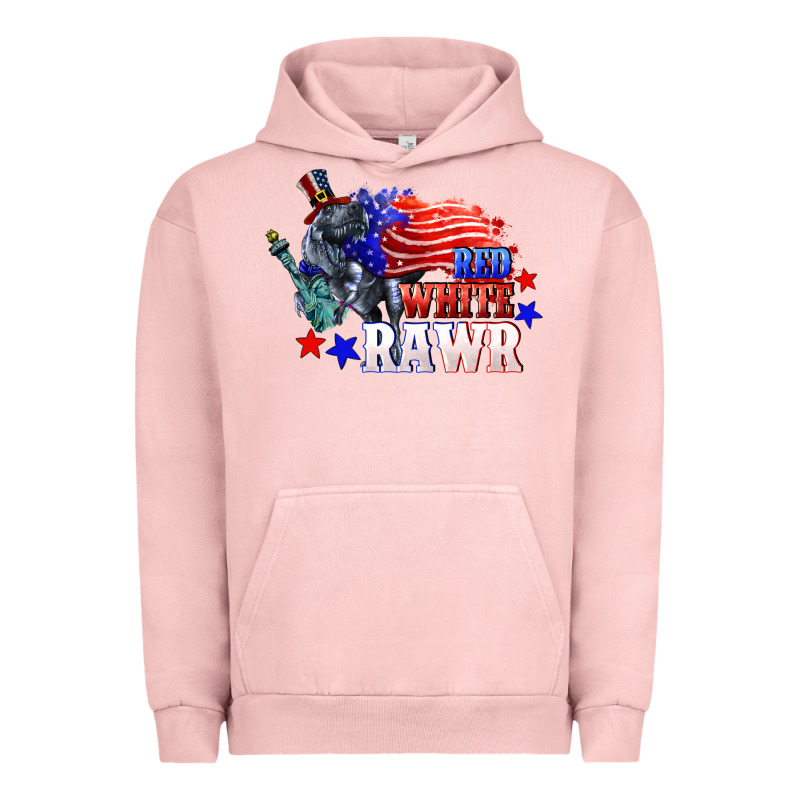 Red White Rawr 4th Of July Urban Hoodie by CowGirlArtShop | Teevron