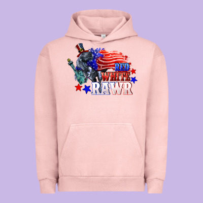 Red White Rawr 4th Of July Urban Hoodie Designed By Cowgirlartshop