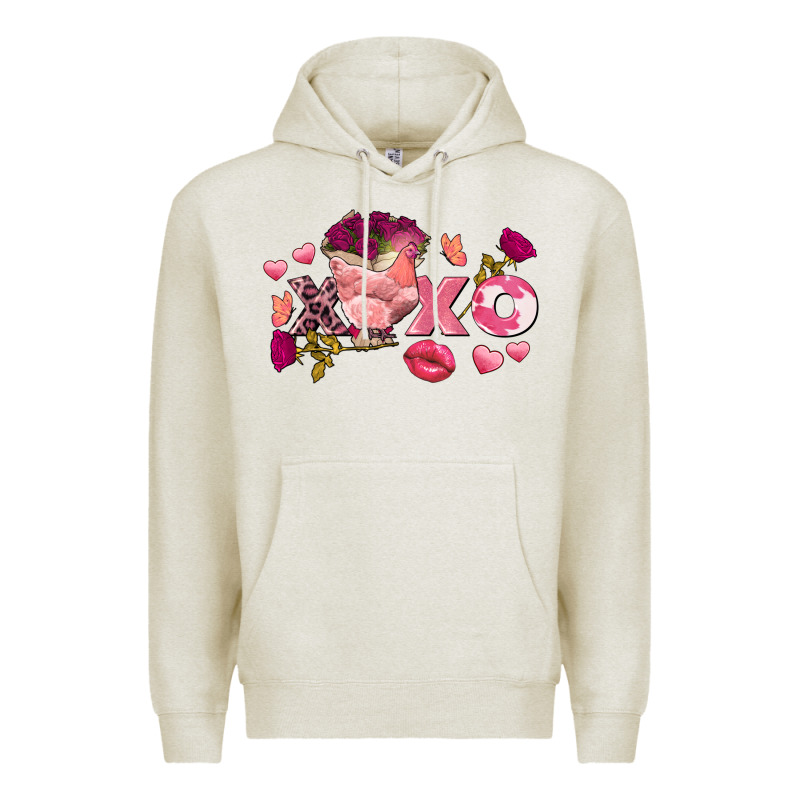 Chicken Valentine's Day Xoxo Premium Hoodie by FaDigitalArtStudio | Teevron