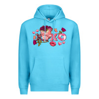 Ocean Blue chicken valentine's day xoxo Premium Hoodie - FaDigitalArtStudio