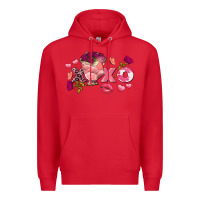 Red chicken valentine's day xoxo Premium Hoodie - FaDigitalArtStudio