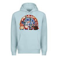 Blue Mist 4th of July rainbow with gnomes Premium Hoodie - CowGirlArtShop