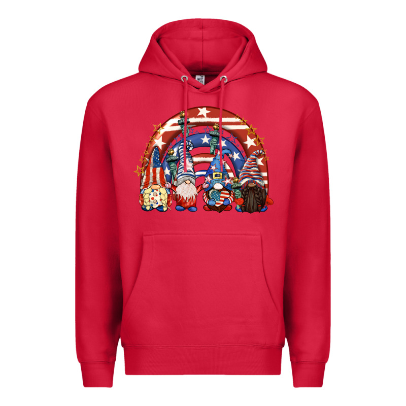 4th Of July Rainbow With Gnomes Premium Hoodie by CowGirlArtShop | Teevron