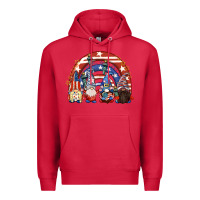 Cardinal 4th of July rainbow with gnomes Premium Hoodie - CowGirlArtShop
