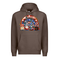 Coffee 4th of July rainbow with gnomes Premium Hoodie - CowGirlArtShop
