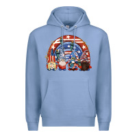 Colony Blue 4th of July rainbow with gnomes Premium Hoodie - CowGirlArtShop