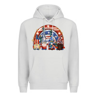 Dove Grey 4th of July rainbow with gnomes Premium Hoodie - CowGirlArtShop