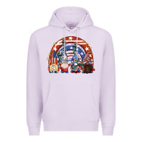 Lilac 4th of July rainbow with gnomes Premium Hoodie - CowGirlArtShop