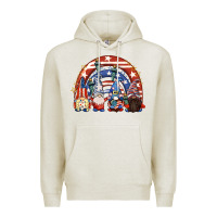 Oatmeal Heather 4th of July rainbow with gnomes Premium Hoodie - CowGirlArtShop