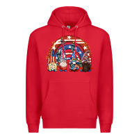 Red 4th of July rainbow with gnomes Premium Hoodie - CowGirlArtShop