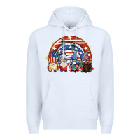 White 4th of July rainbow with gnomes Premium Hoodie - CowGirlArtShop