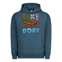 Pigment Midnight Navy lake life floats my boat Urban Hoodie - HRA Design Shop