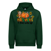 Forest Green fall vibes and that nurse life Urban Hoodie - CowhideDigitalArt