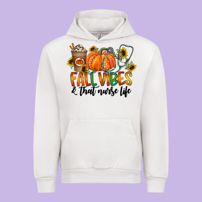 Fall Vibes And That Nurse Life Urban Hoodie Designed By Cowhidedigitalart