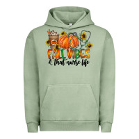 Pigment Oil Green fall vibes and that nurse life Urban Hoodie - CowhideDigitalArt