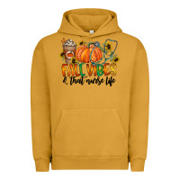 Pigment Peanut Butter fall vibes and that nurse life Urban Hoodie - CowhideDigitalArt