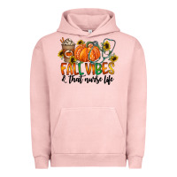 Pigment Salmon fall vibes and that nurse life Urban Hoodie - CowhideDigitalArt