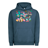 Pigment Midnight Navy Western rabbit with Cross and flowers Urban Hoodie - Neo Western