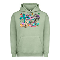Pigment Oil Green Western rabbit with Cross and flowers Urban Hoodie - Neo Western