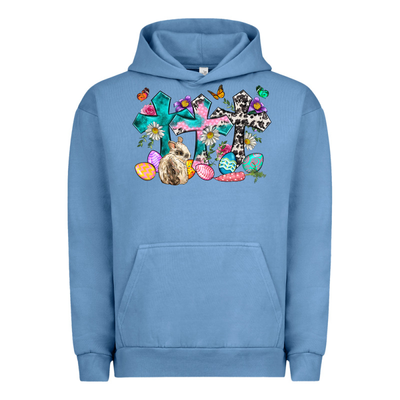 Western Rabbit With Cross And Flowers Urban Hoodie by Neo Western | Teevron