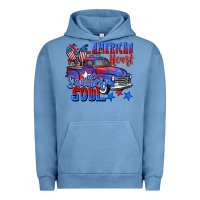Pigment Pebble Blue American heart southern soul truck 4th of july Urban Hoodie - CowGirlArtShop