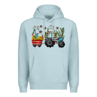 Blue Mist 4th of july tractor Premium Hoodie - CowGirlArtShop
