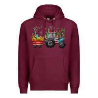 Burgundy 4th of july tractor Premium Hoodie - CowGirlArtShop