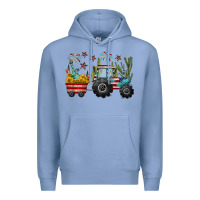 Colony Blue 4th of july tractor Premium Hoodie - CowGirlArtShop