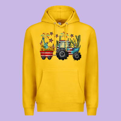 4th Of July Tractor Premium Hoodie Designed By Cowgirlartshop