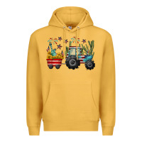 Mustard 4th of july tractor Premium Hoodie - CowGirlArtShop
